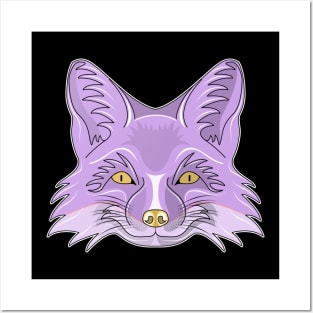 purple fox face Posters and Art